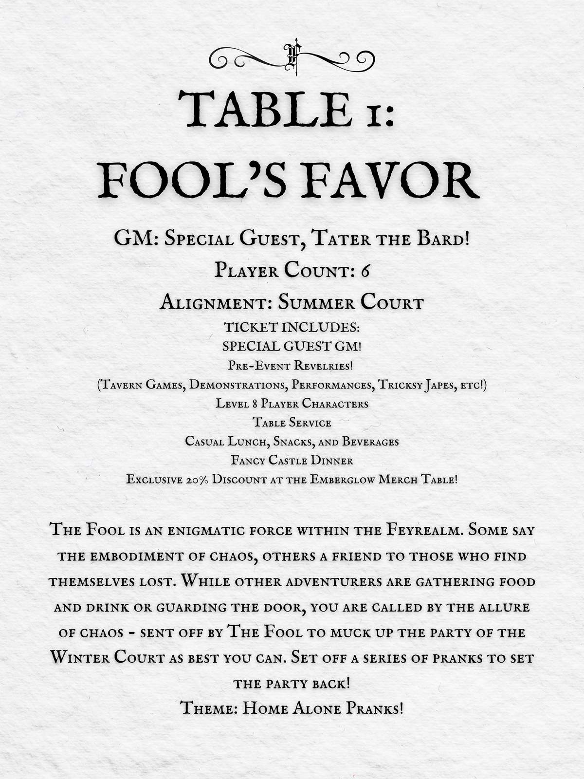 Crits and Castles 4: The Fete of the Feycourts - Saturday