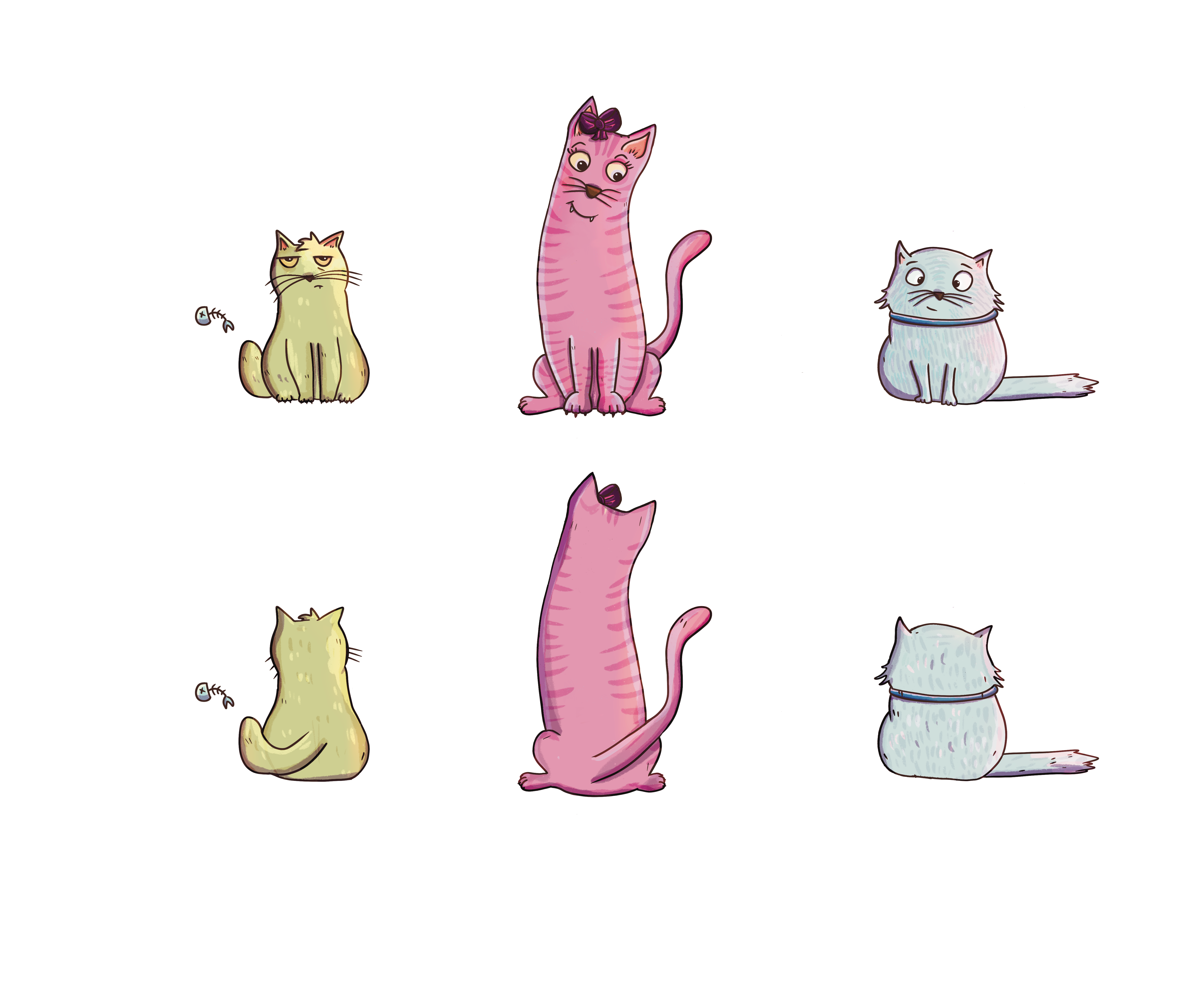 Stack O’ Cats Mascot Meeple Pack – Wooden 3-Pack (Double-Sided Printed)