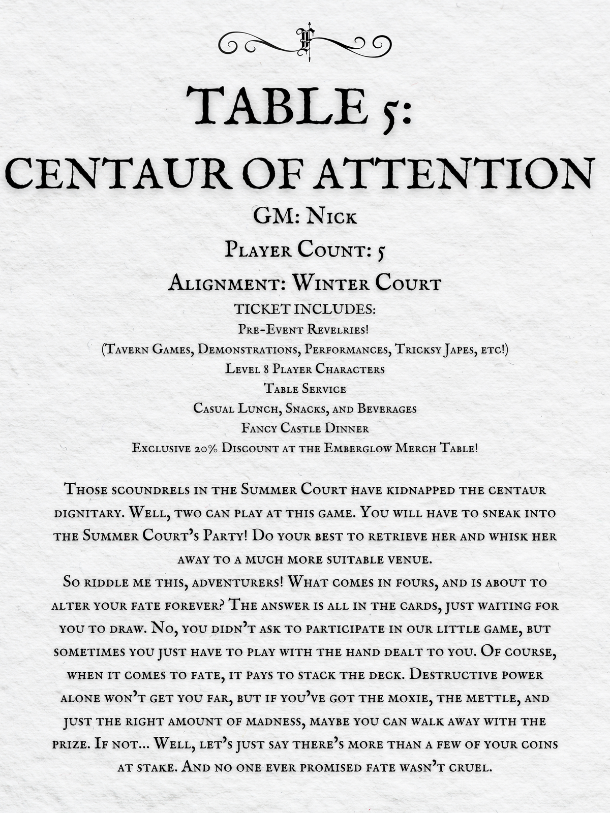 Crits and Castles 4: The Fete of the Feycourts - Saturday