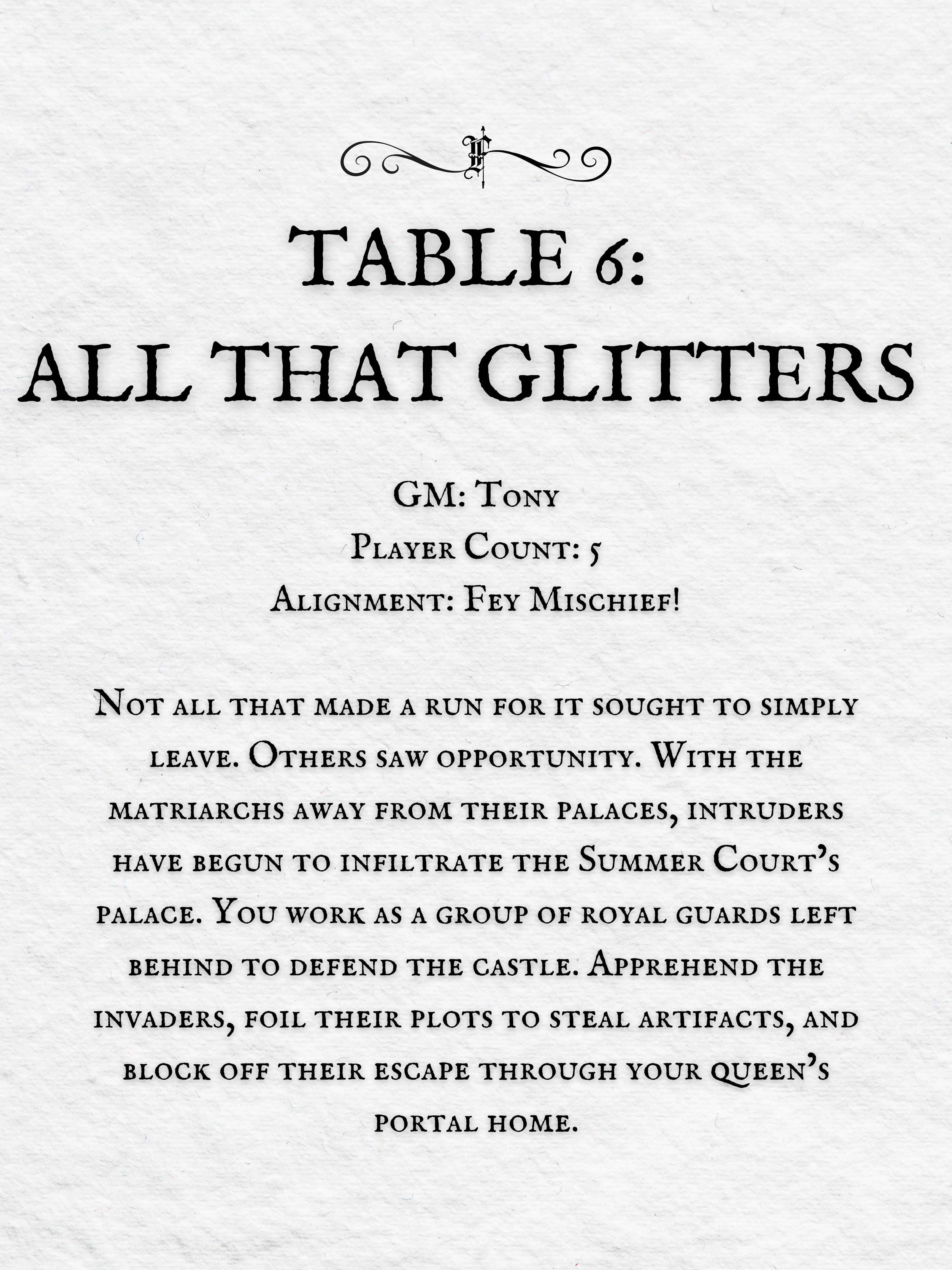 Crits and Castles 4: The Fete of the Feycourts - Sunday