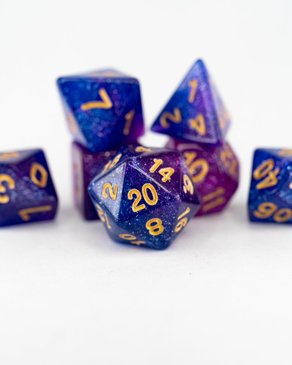 Sorcerous Stars | 7 Piece Acrylic Polyhedral Dice Set - Emberglow Gaming