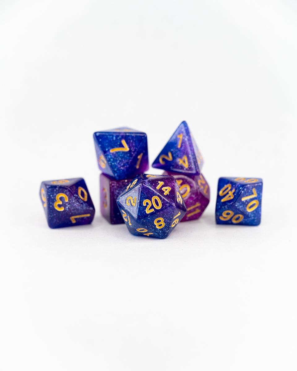 Sorcerous Stars | 7 Piece Acrylic Polyhedral Dice Set - Emberglow Gaming