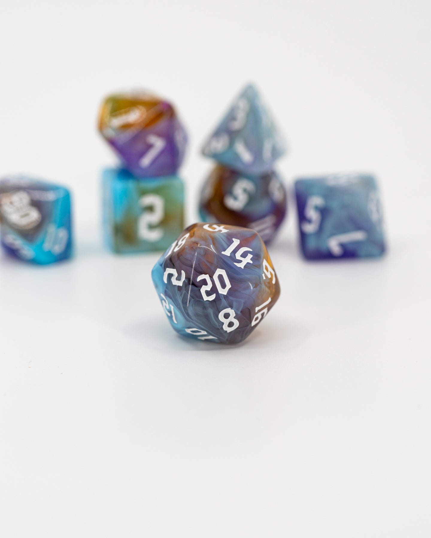 Dimension Door | 7 Piece Acrylic Dice Set - Emberglow Gaming