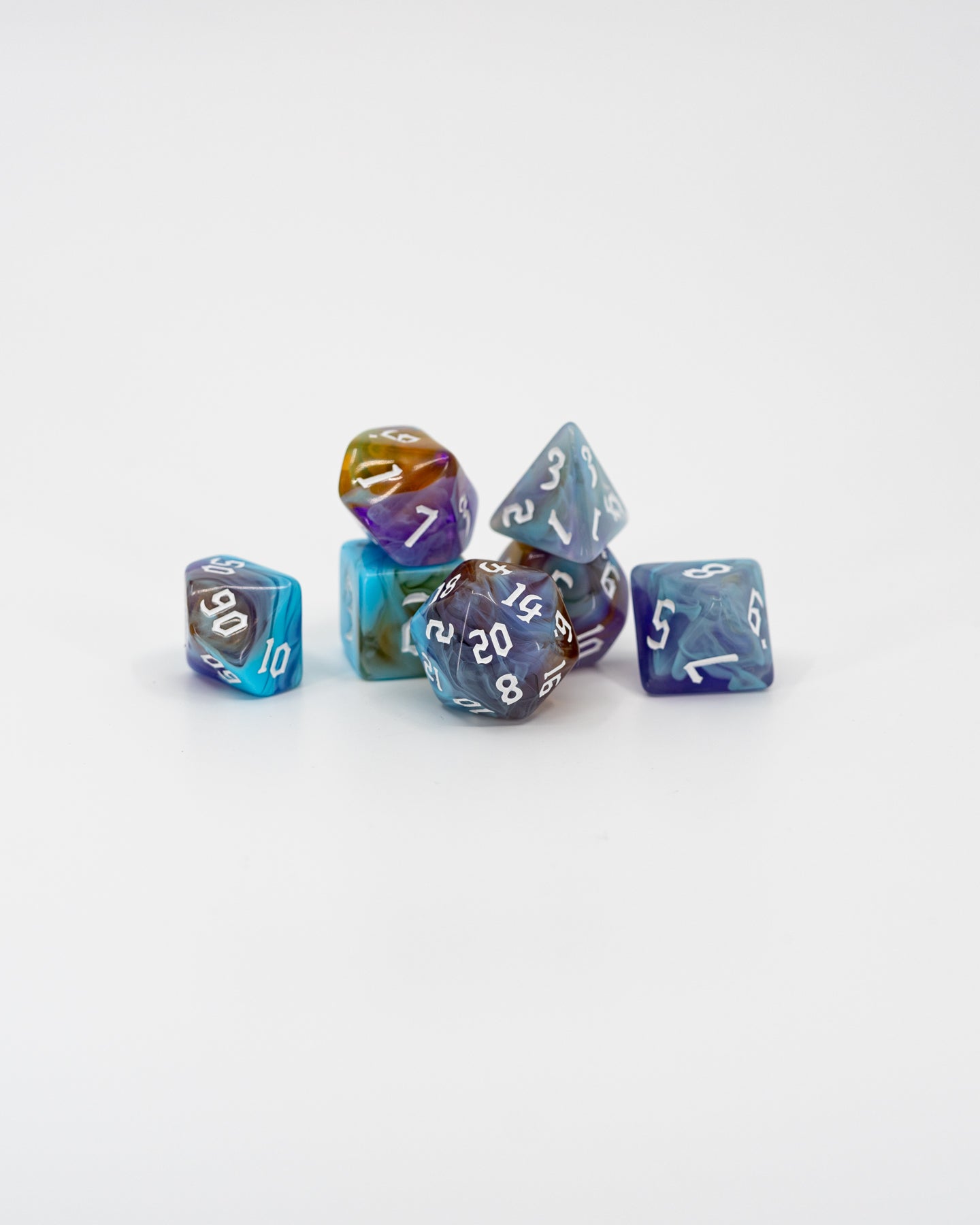Dimension Door | 7 Piece Acrylic Dice Set - Emberglow Gaming