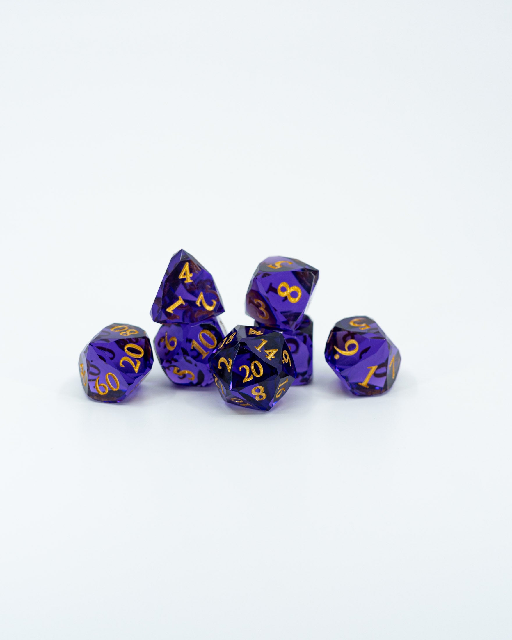 Petrads | 7 Piece "Glass Cut" Gem Resin Dice Set
