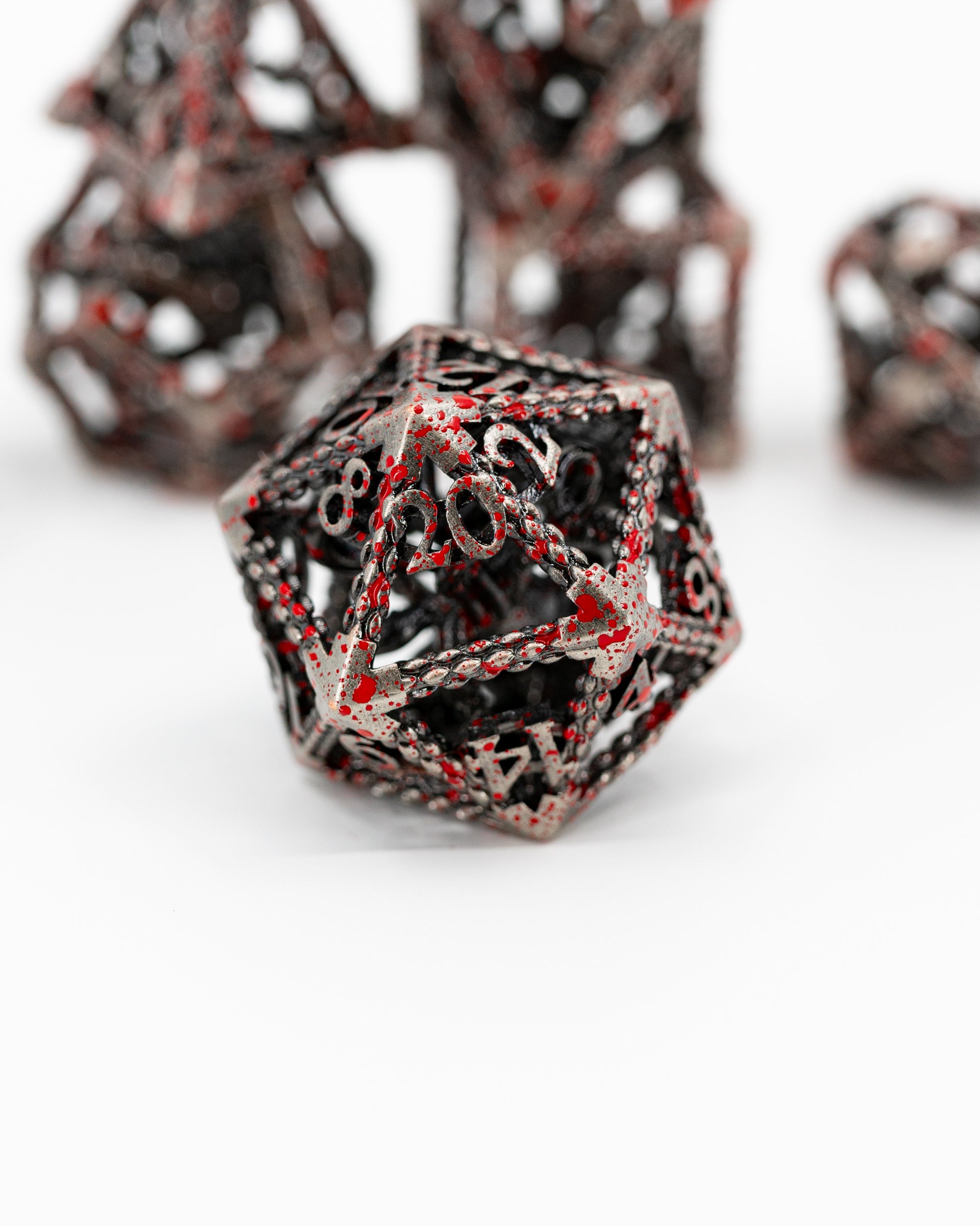Scylla's Rage | Hollow Octopus Core | 7 Piece Hollow Metal Dice Set - Emberglow Gaming