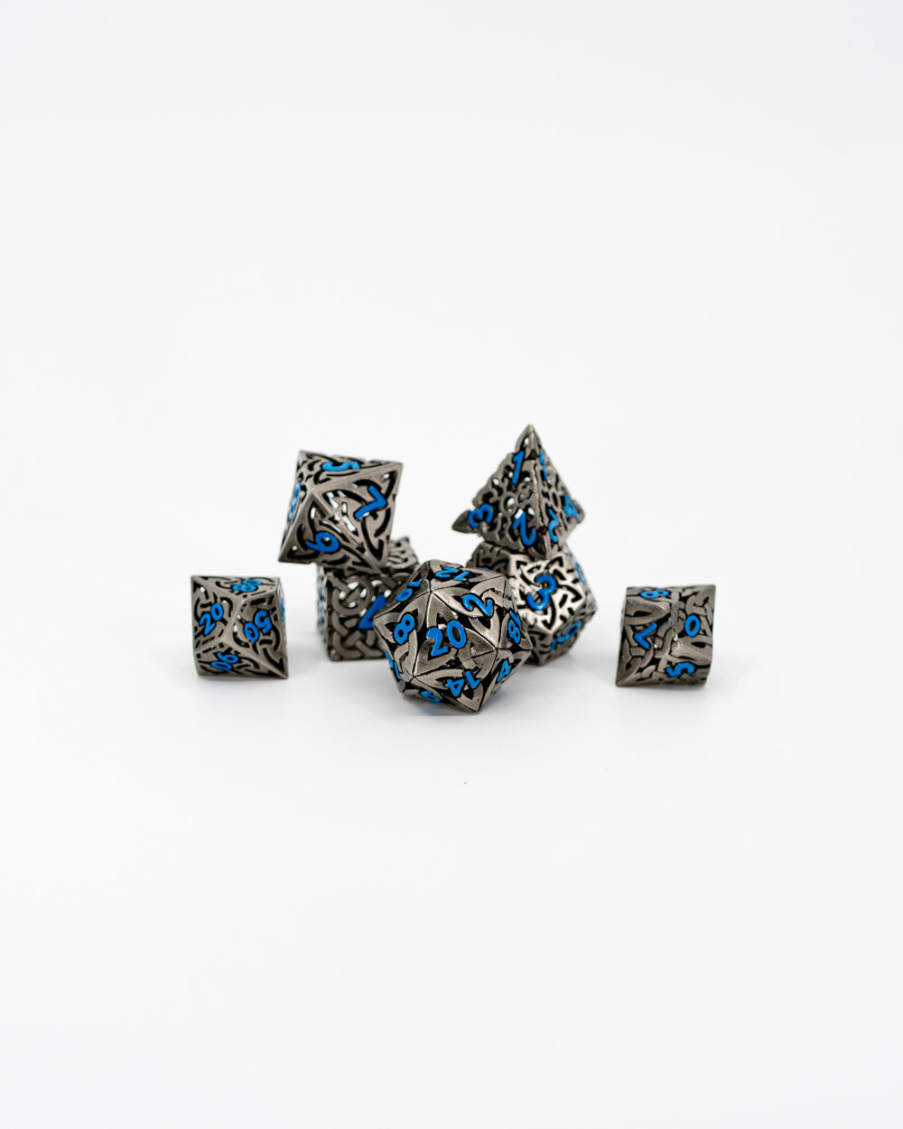 Solomon's Bond | Hollow | 7 Piece Metal Dice Set - Emberglow Gaming