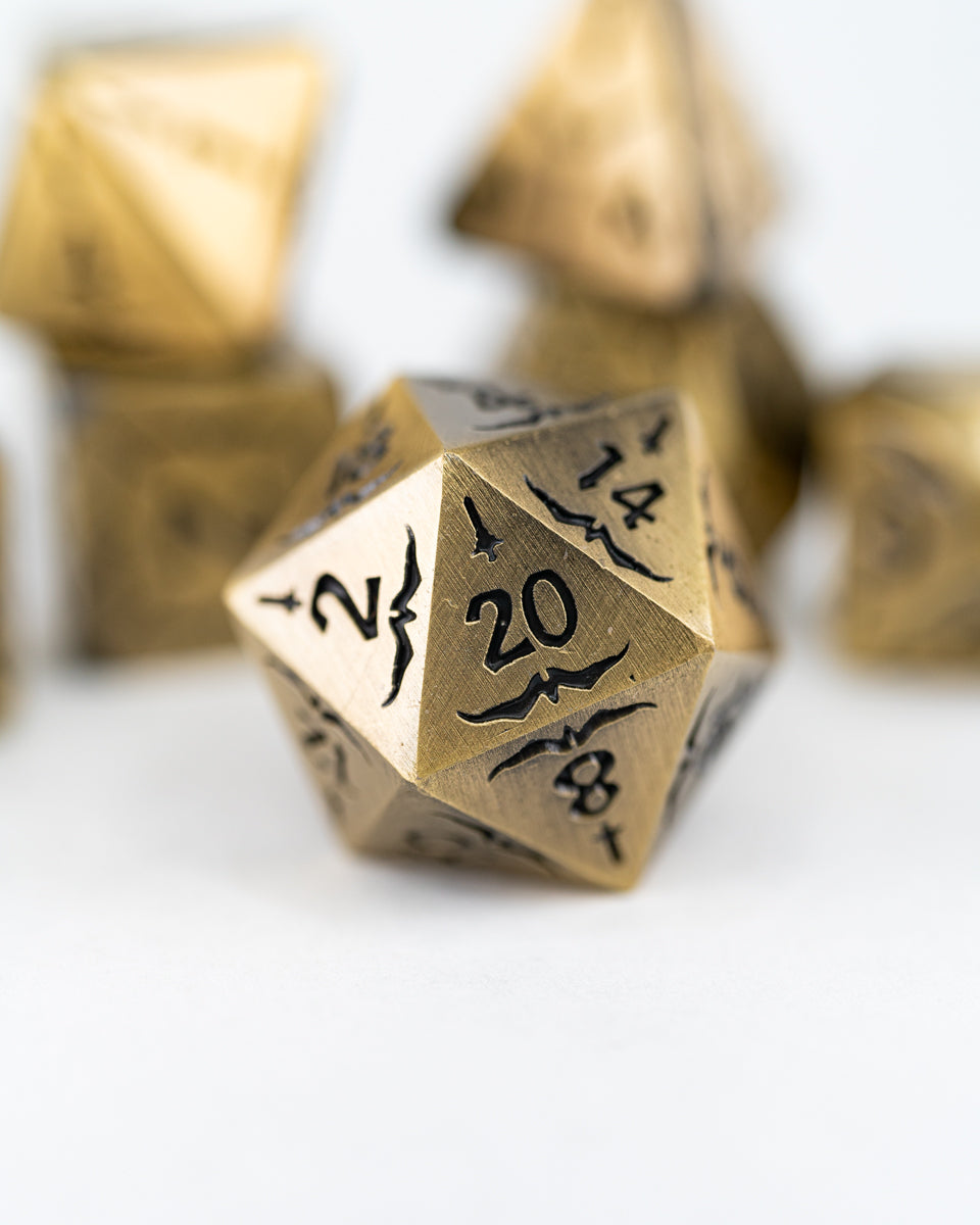 Champion | 7 Piece Metal Dice Set - Emberglow Gaming