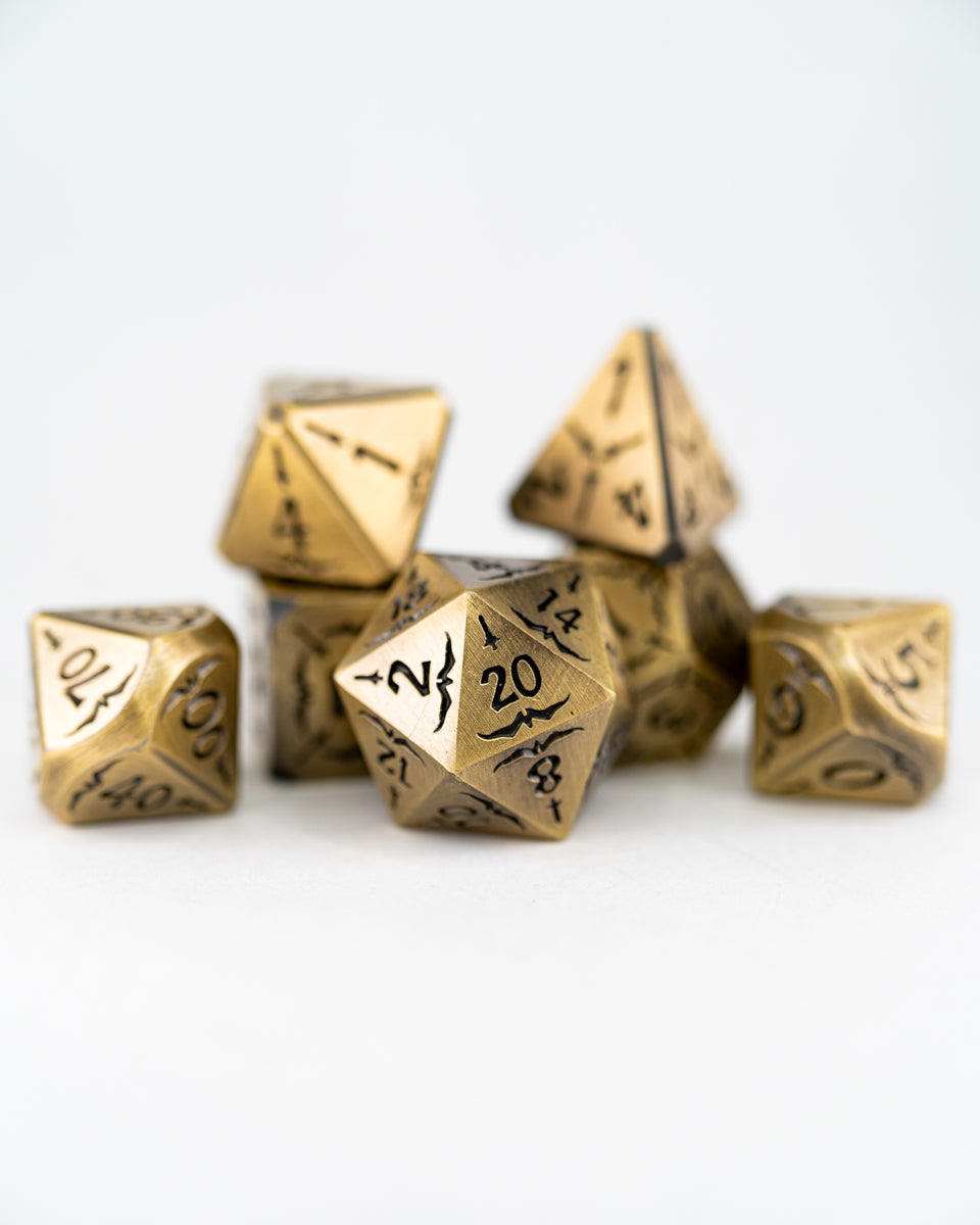 Champion | 7 Piece Metal Dice Set - Emberglow Gaming