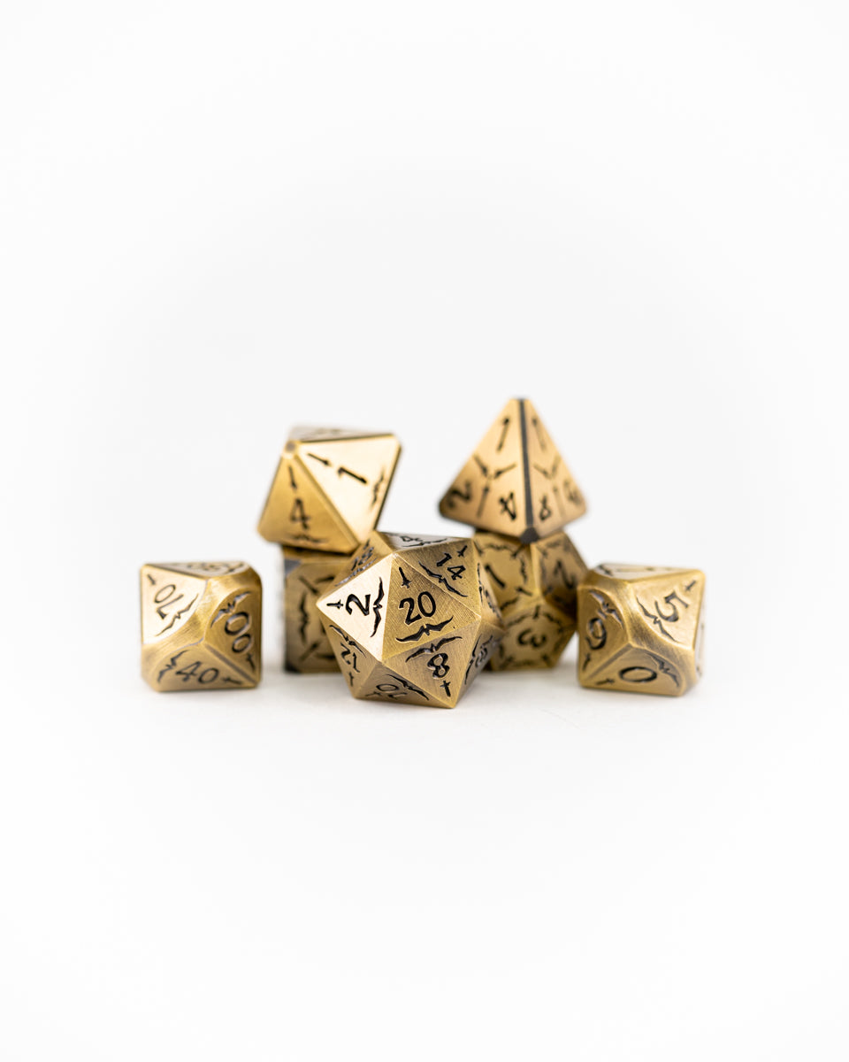 Champion | 7 Piece Metal Dice Set - Emberglow Gaming