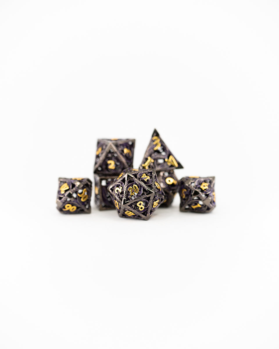 Symphony | Hollow | 7 Piece Metal Dice Set - Emberglow Gaming