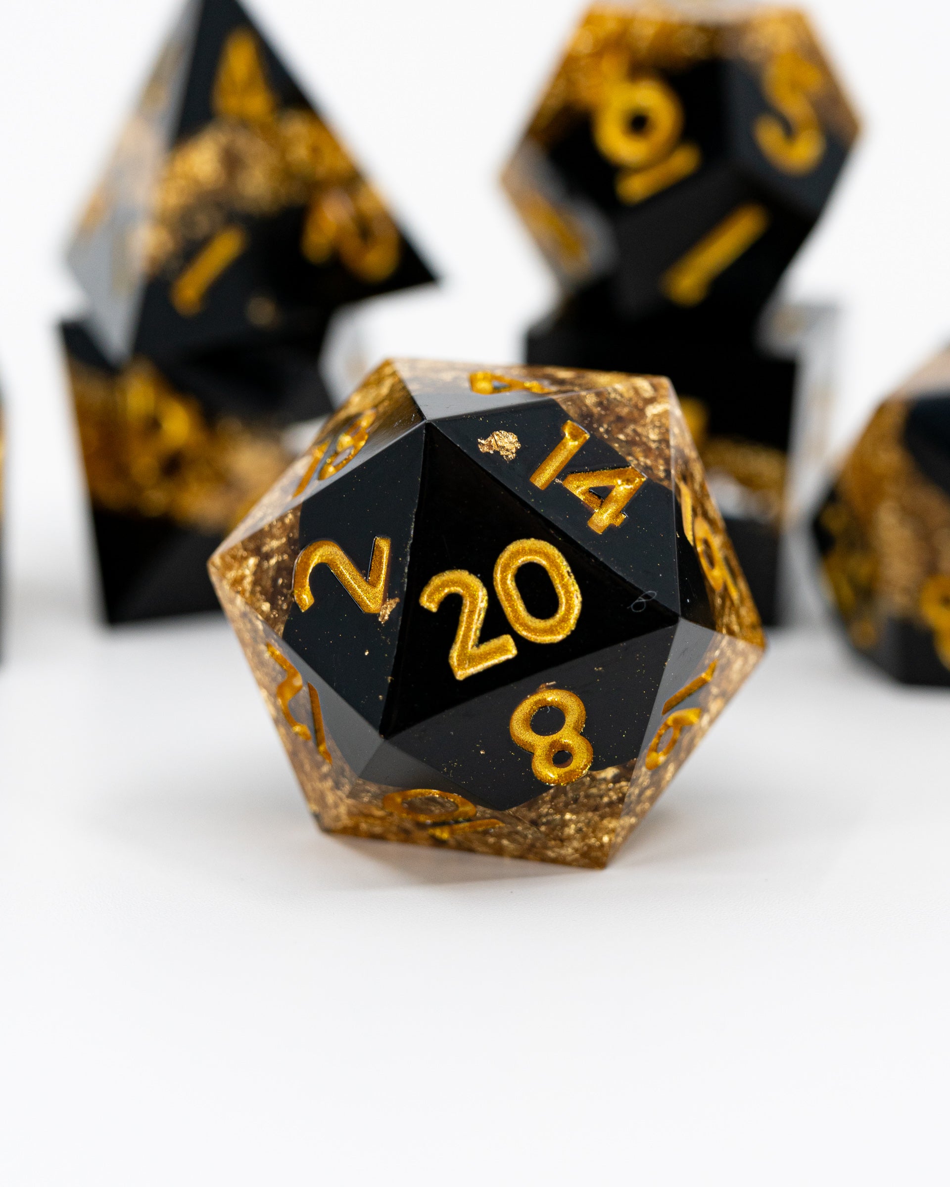 All That Glitters | 7 Piece Sharp Edge Dice Set - Emberglow Gaming