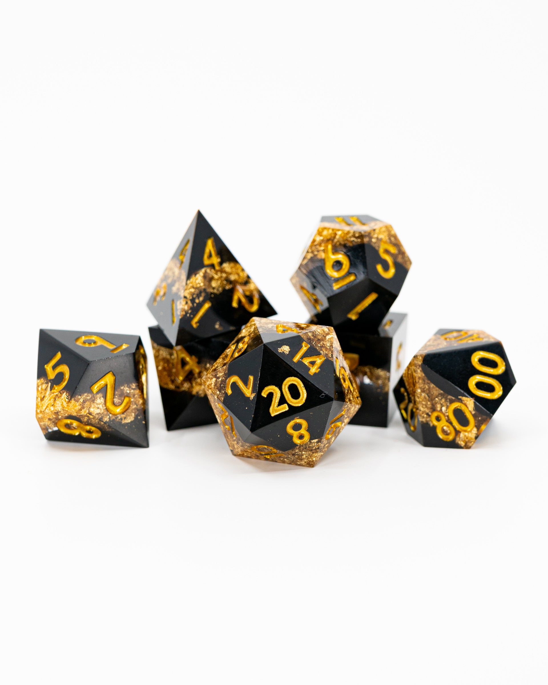 All That Glitters | 7 Piece Sharp Edge Dice Set - Emberglow Gaming