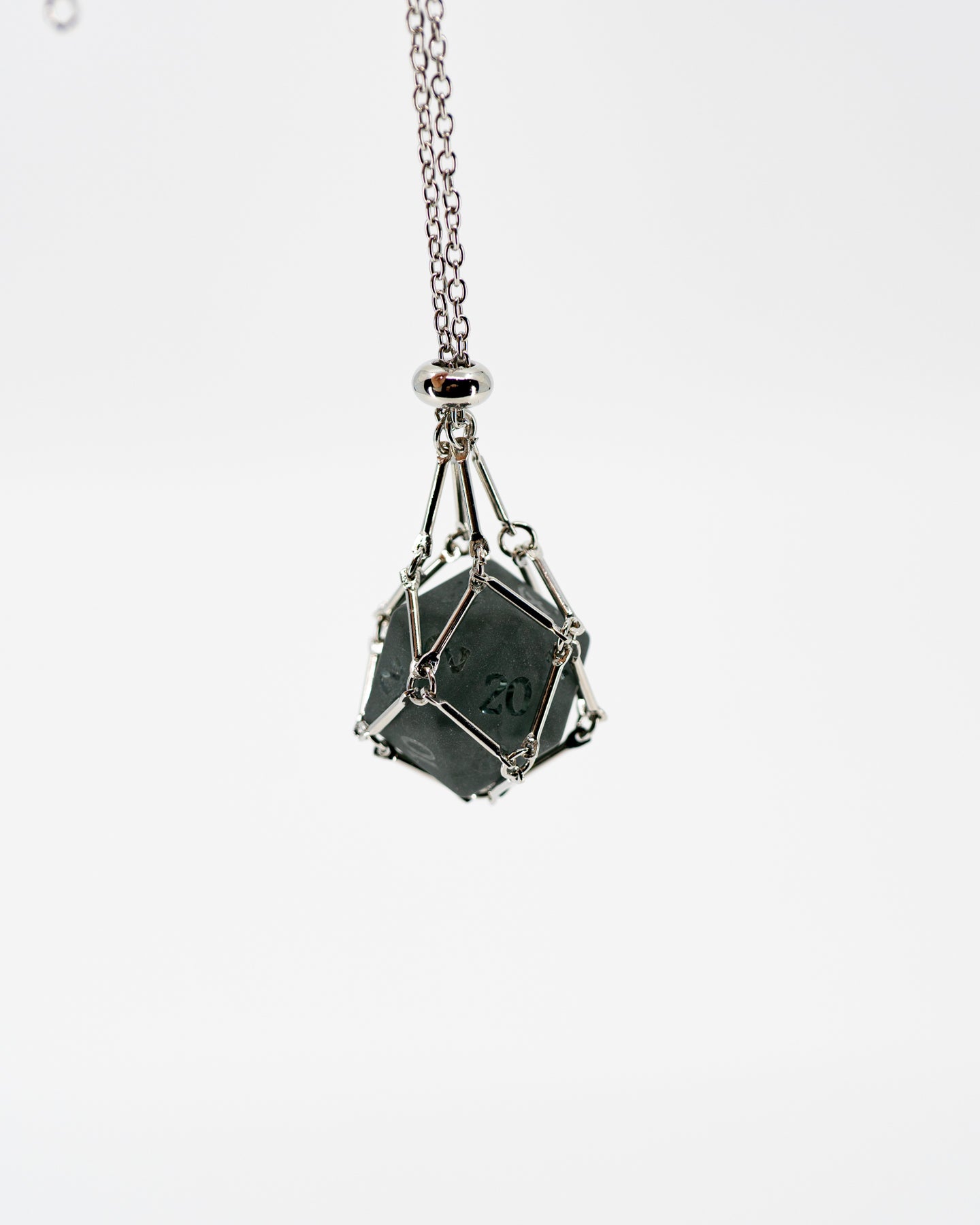 D20 Netted Pendant with Glass D20