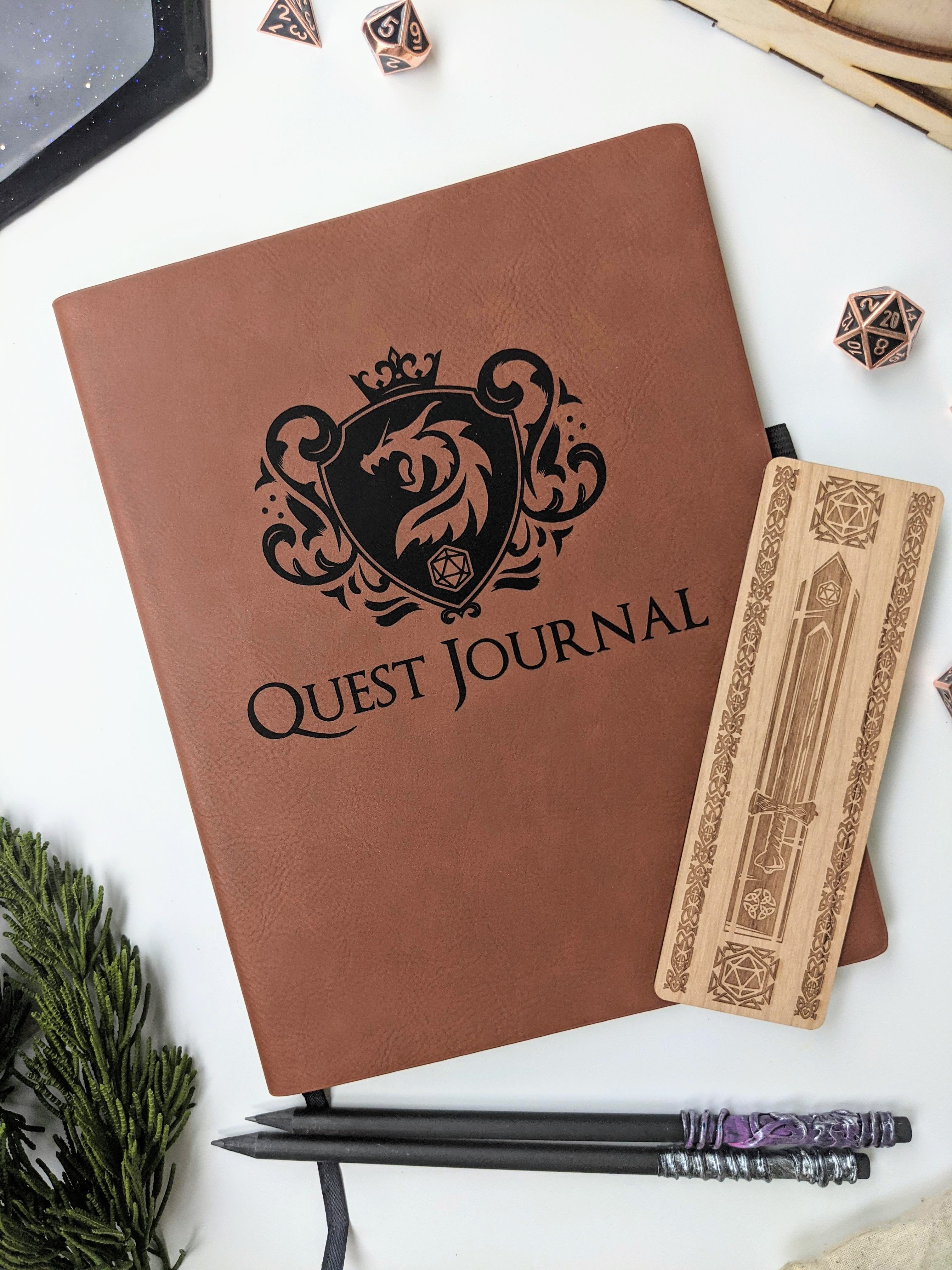 Quest Journal | Vegan Leather Journal - Emberglow Gaming