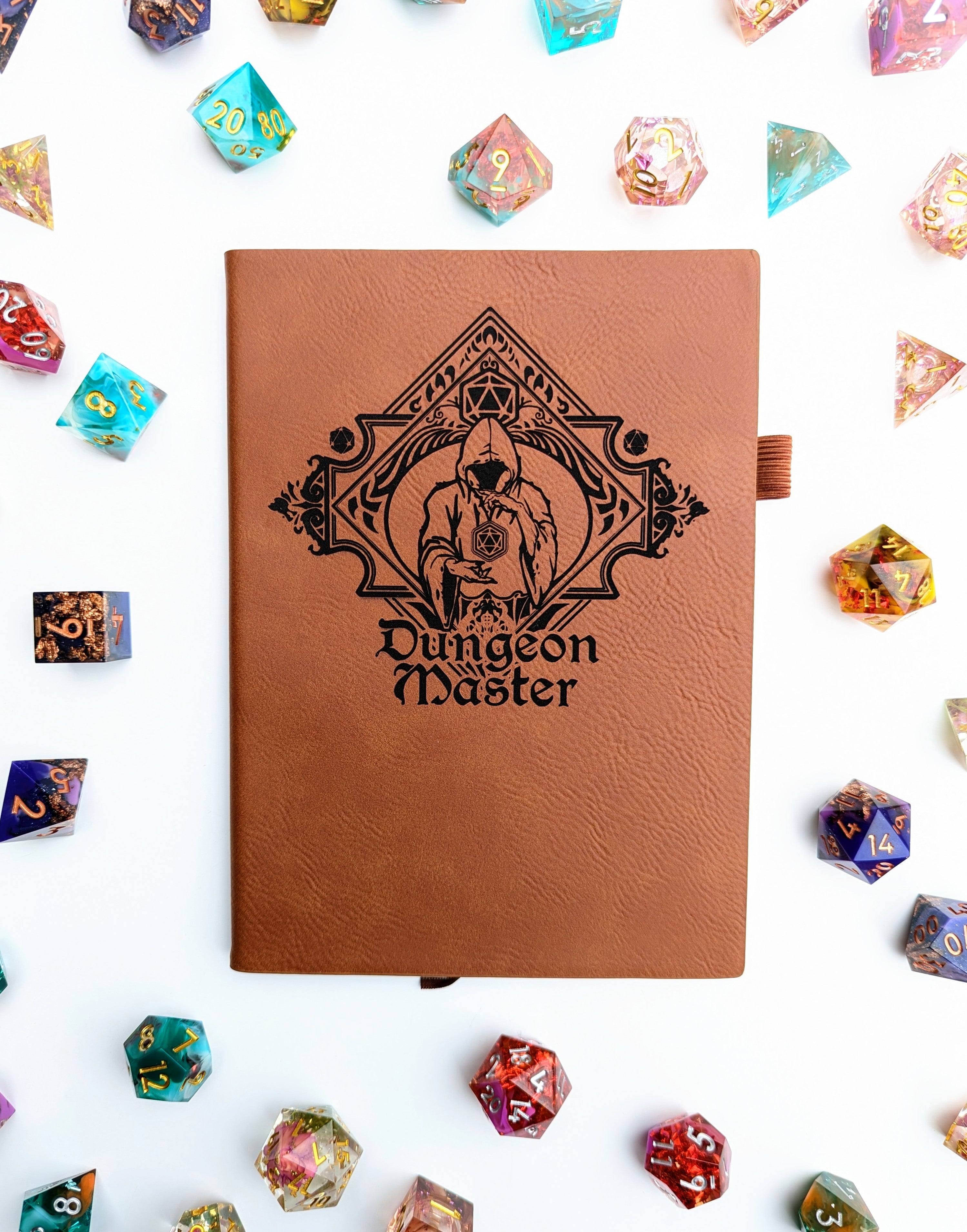 The Fate Twister | Vegan Leather Mini Dot Journal - Emberglow Gaming