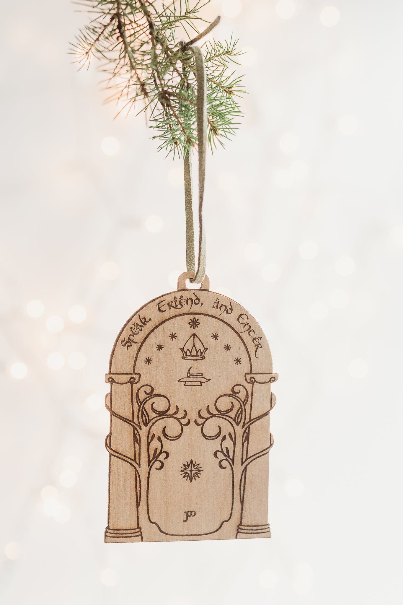 Speak Friend and Enter | Wooden Ornament - Emberglow Gaming
