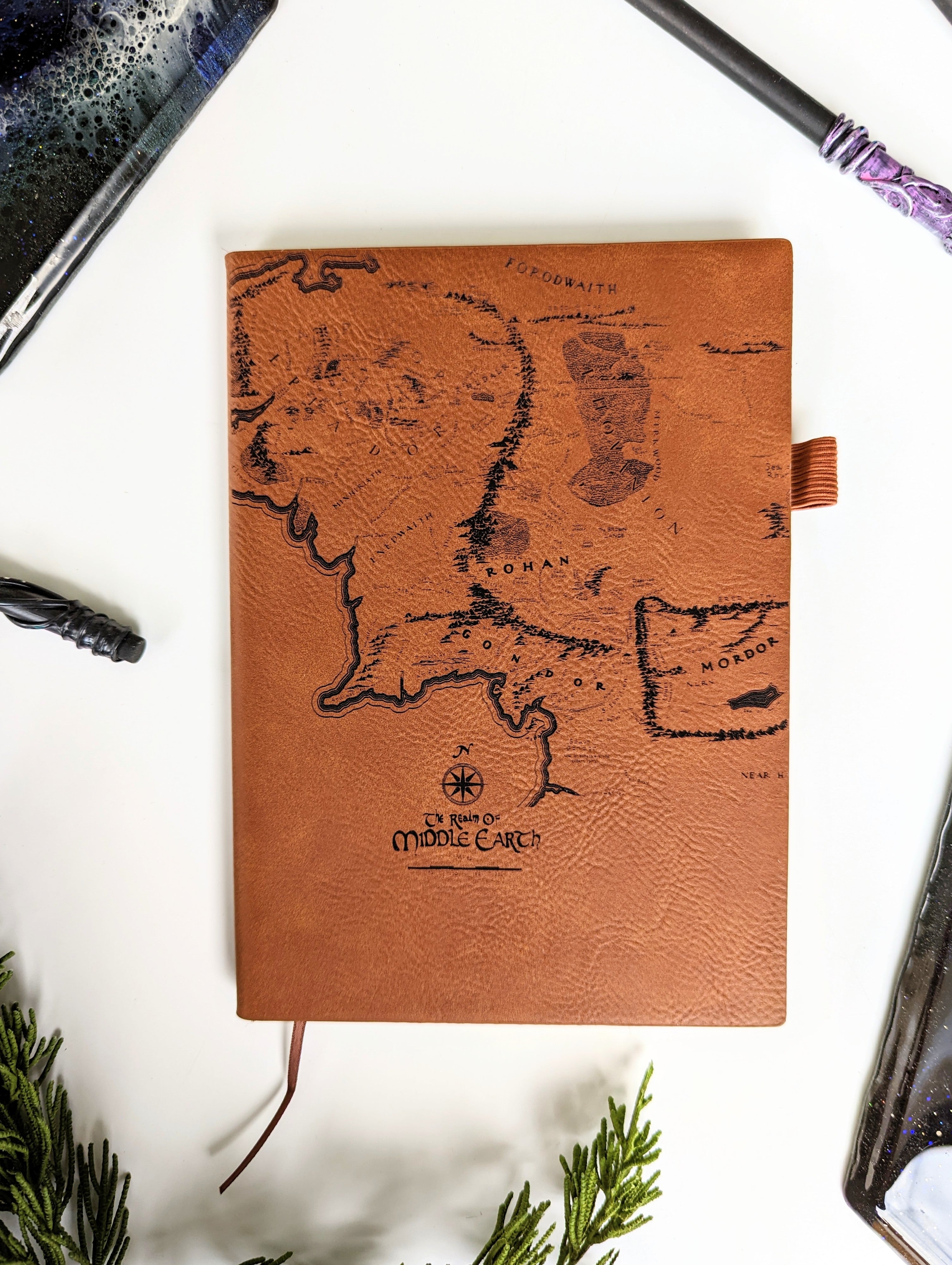 Map of Middle Earth | Vegan Leather Mini Dot Journal - Emberglow Gaming