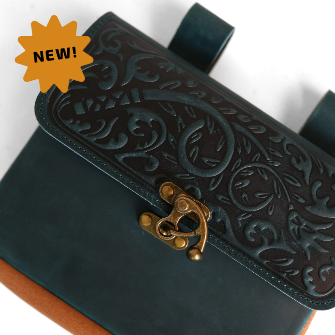 JZW | Leather Bag | LG | Dark Teal and Tan
