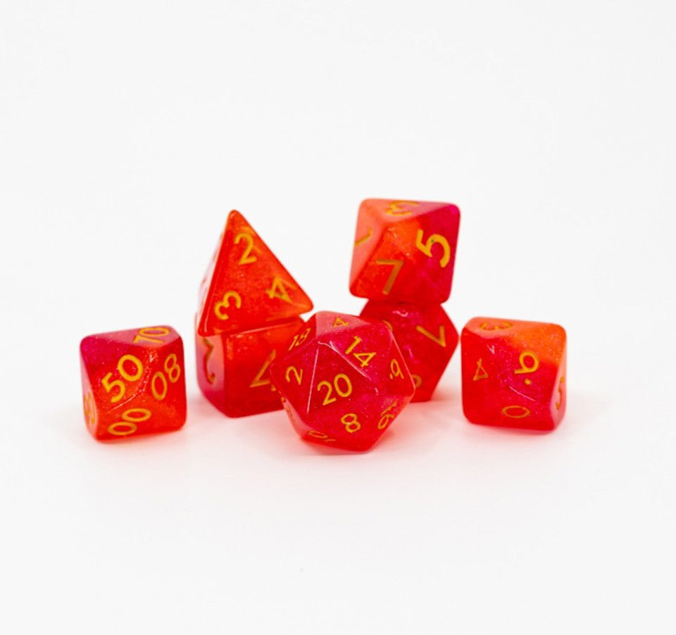 Healing Word | 7 Piece Acrylic Dice Set - Emberglow Gaming