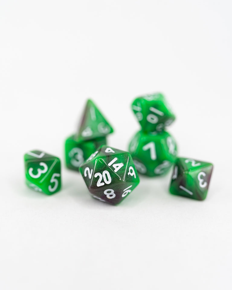 Tadpole | 7 Piece Mini Acrylic Polyhedral Dice Set - Emberglow Gaming