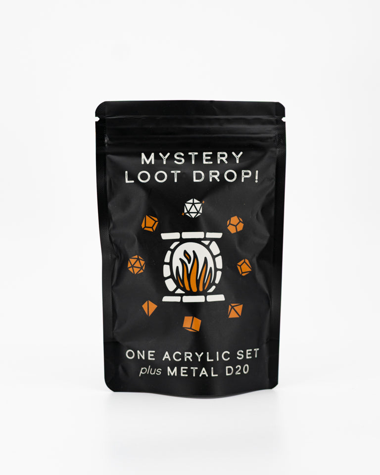 Acrylic Set + Metal D20 | Mystery Loot Drop - Emberglow Gaming