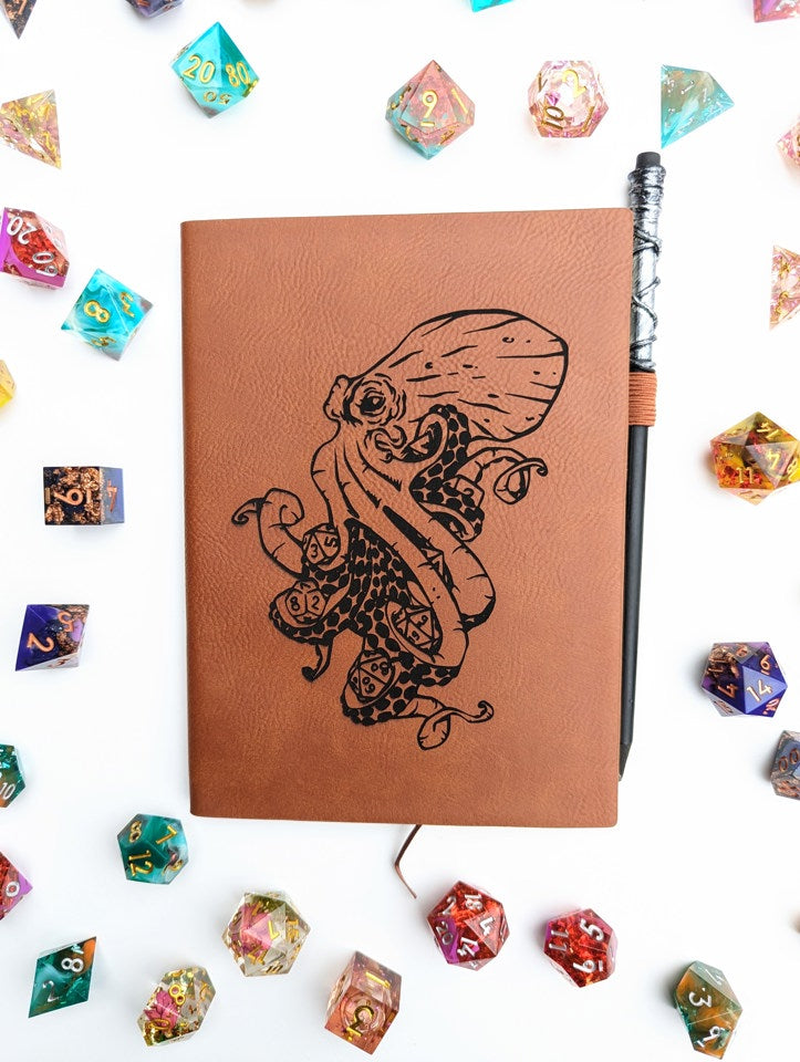 Kraken of Holding | Vegan Leather Mini Dot Journal - Emberglow Gaming