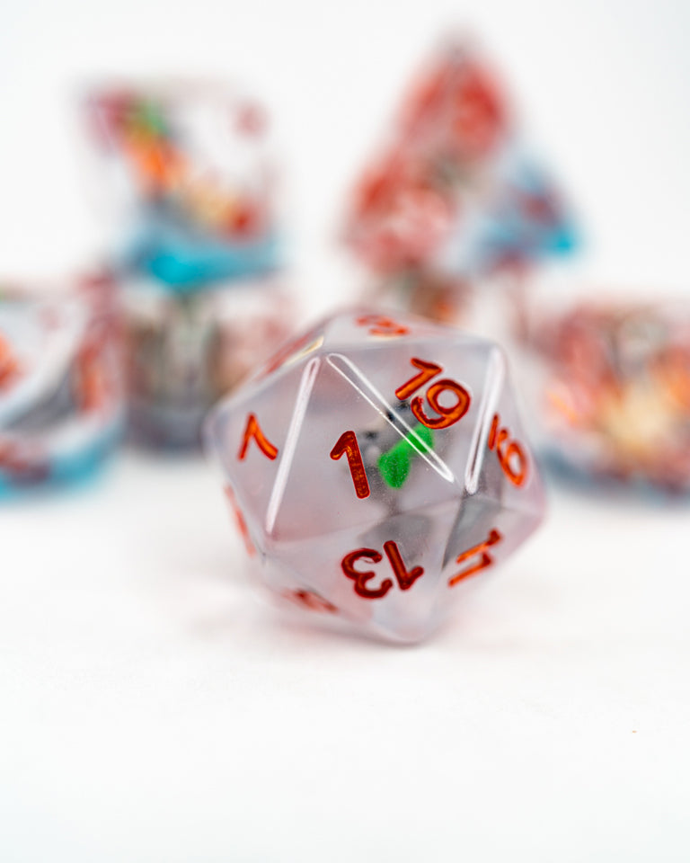 Definitely Not Totoro | 7 Piece Acrylic Inclusion Dice Set