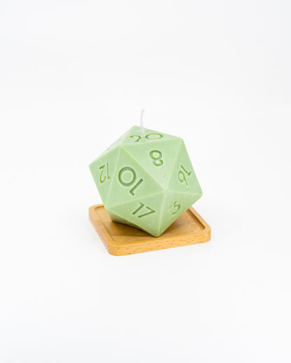 Long-Burn Soy/Beeswax D20 Aromatic DND Candle - Emberglow Gaming