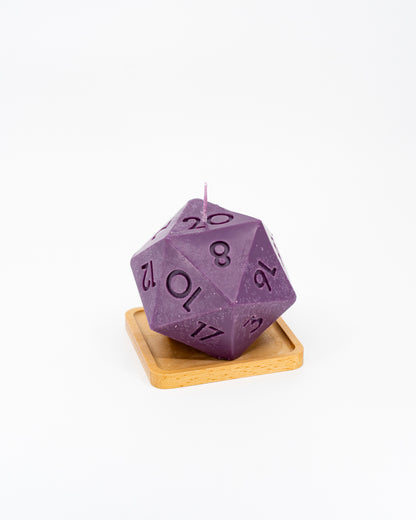 Long-Burn Soy/Beeswax D20 Aromatic DND Candle - Emberglow Gaming