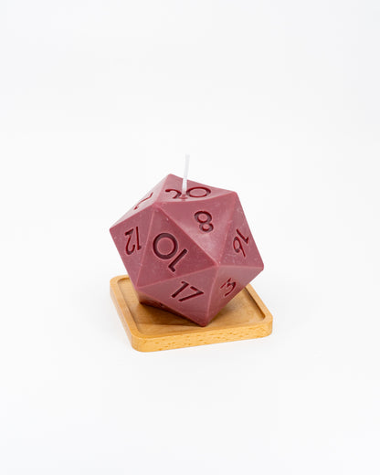 Long-Burn Soy/Beeswax D20 Aromatic DND Candle - Emberglow Gaming