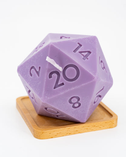 Long-Burn Soy/Beeswax D20 Aromatic DND Candle - Emberglow Gaming