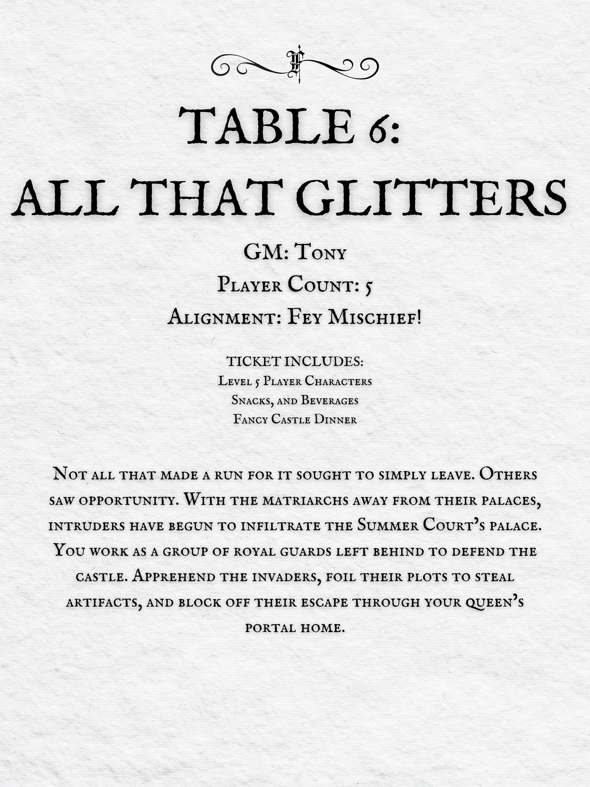 Crits and Castles 4: The Fete of the Feycourts - Sunday