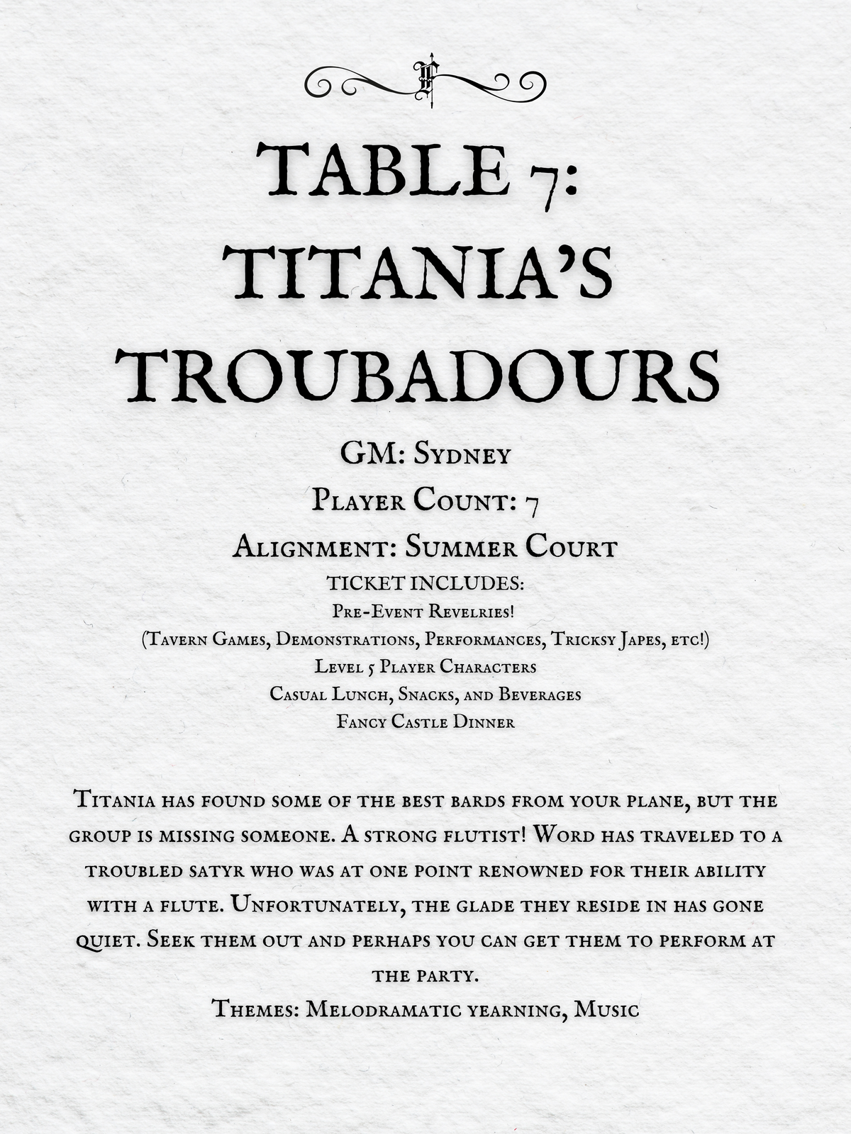 Crits and Castles 4: The Fete of the Feycourts - Saturday