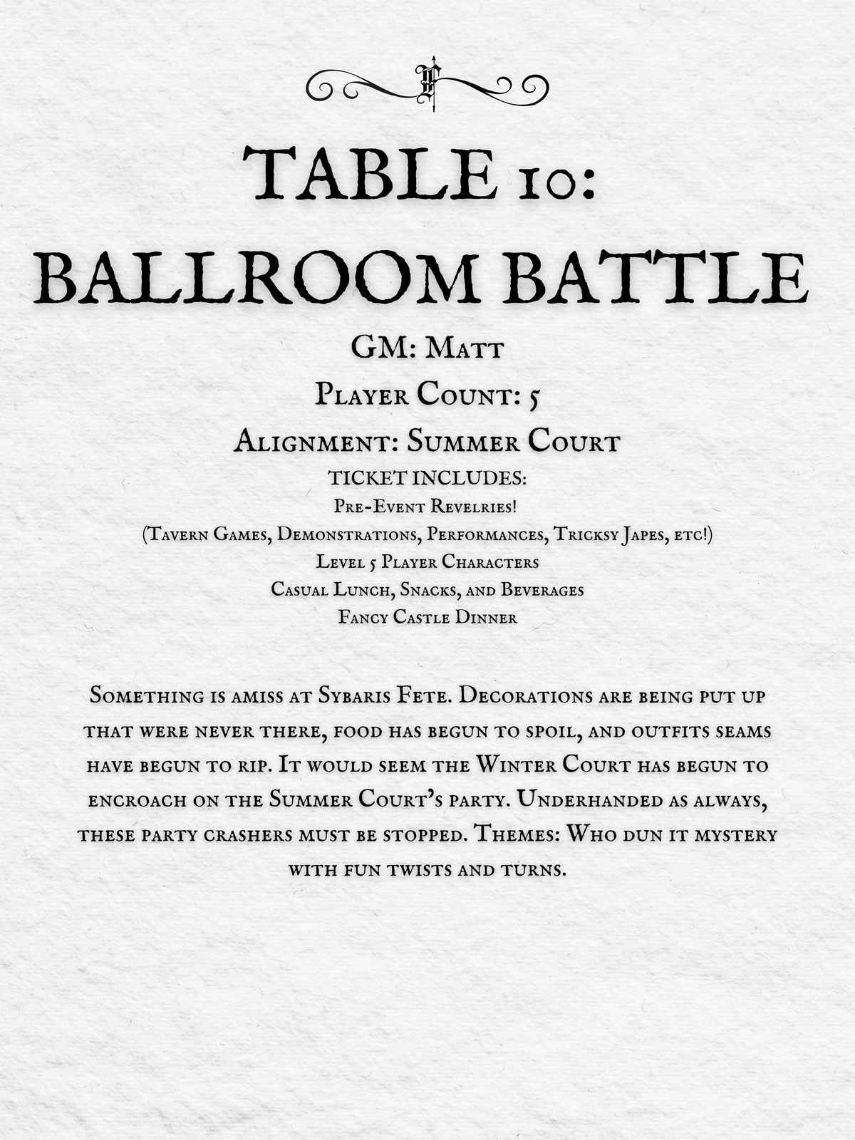 Crits and Castles 4: The Fete of the Feycourts - Saturday