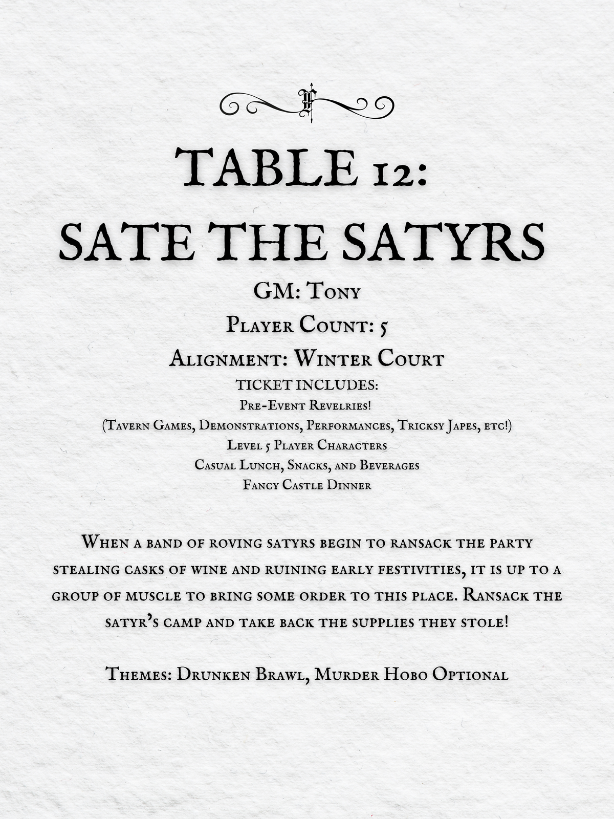 Crits and Castles 4: The Fete of the Feycourts - Saturday