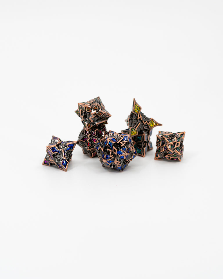 Sagrada | 7 Piece Metal Dice Set - Emberglow Gaming