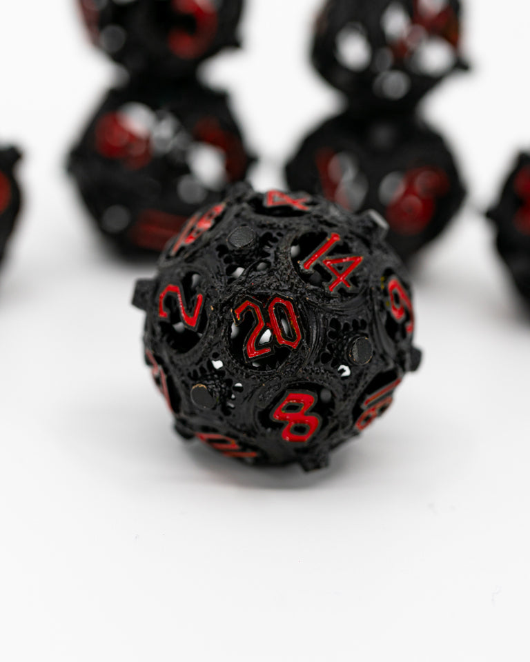 Strangest Things | 7 Piece Metal Dice Set - Emberglow Gaming