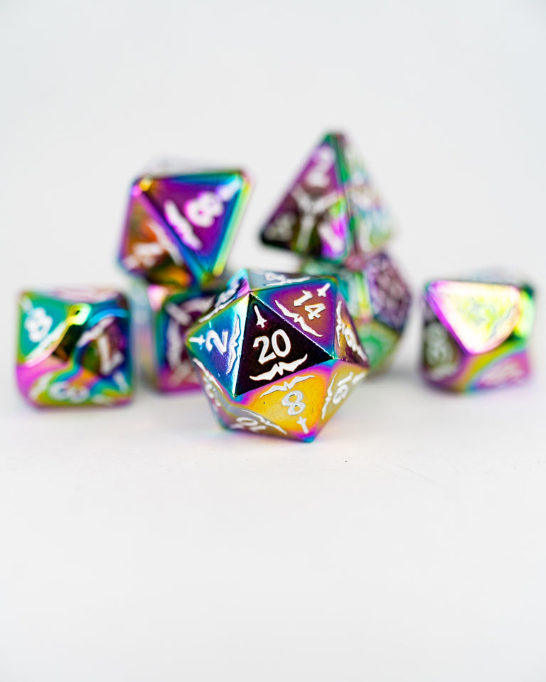 Banneret | 7 Piece Metal Dice Set - Emberglow Gaming