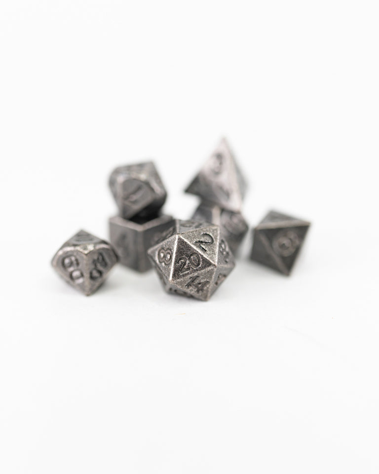 Flak | Silver | 7 Piece Micro Mini Metal Set - Emberglow Gaming