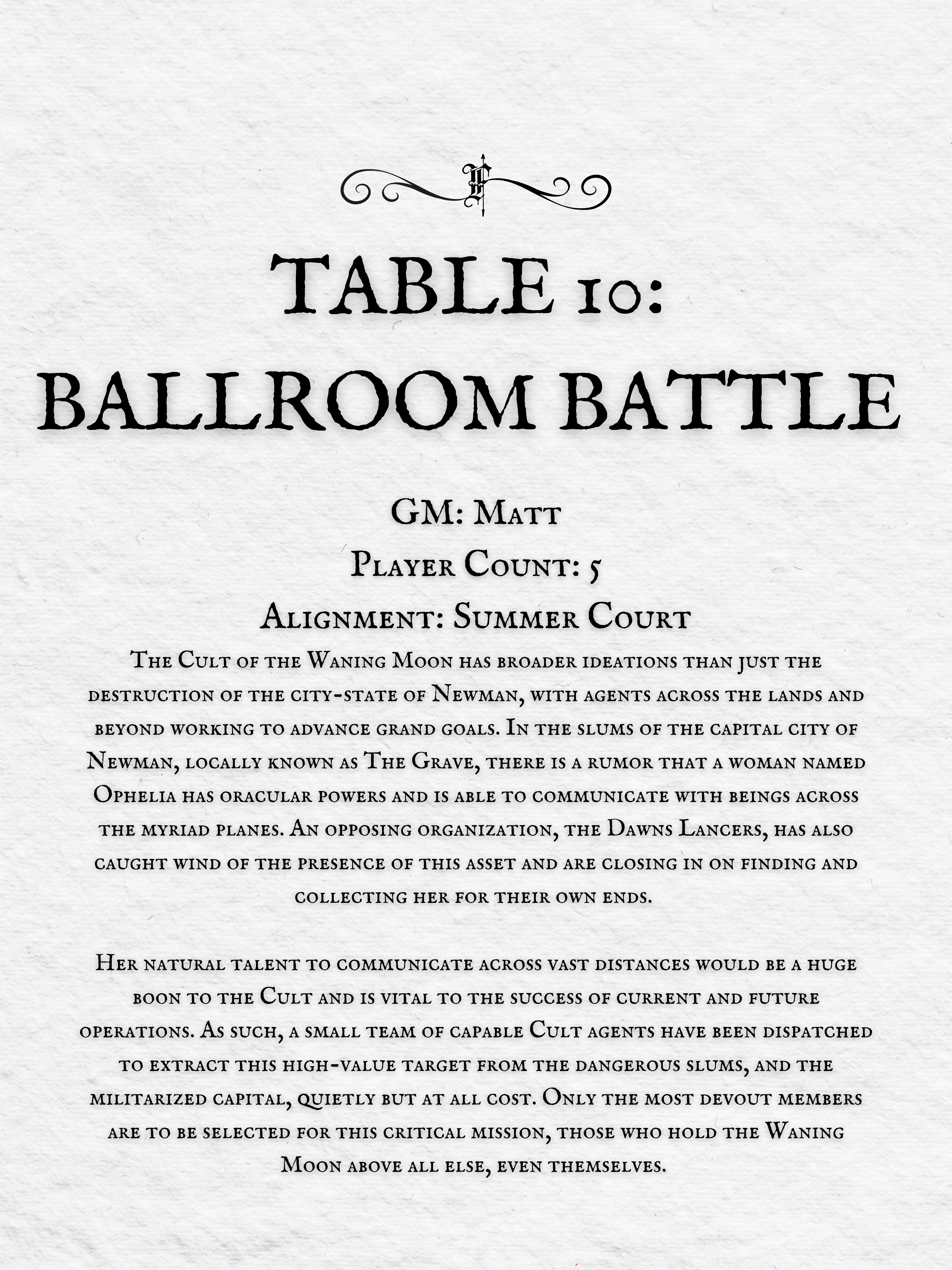 Crits and Castles 4: The Fete of the Feycourts - Saturday