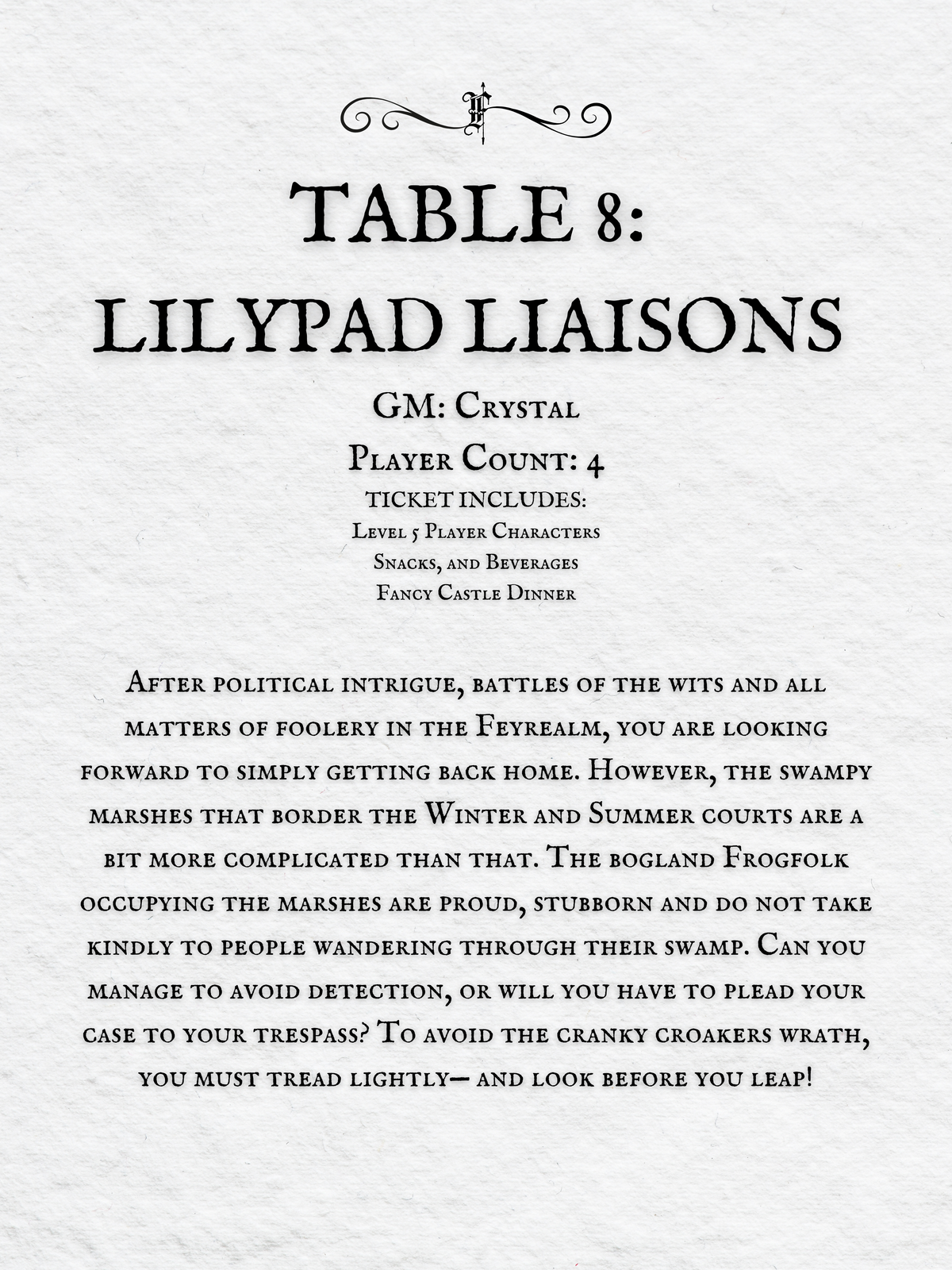 Crits and Castles 4: The Fete of the Feycourts - Sunday