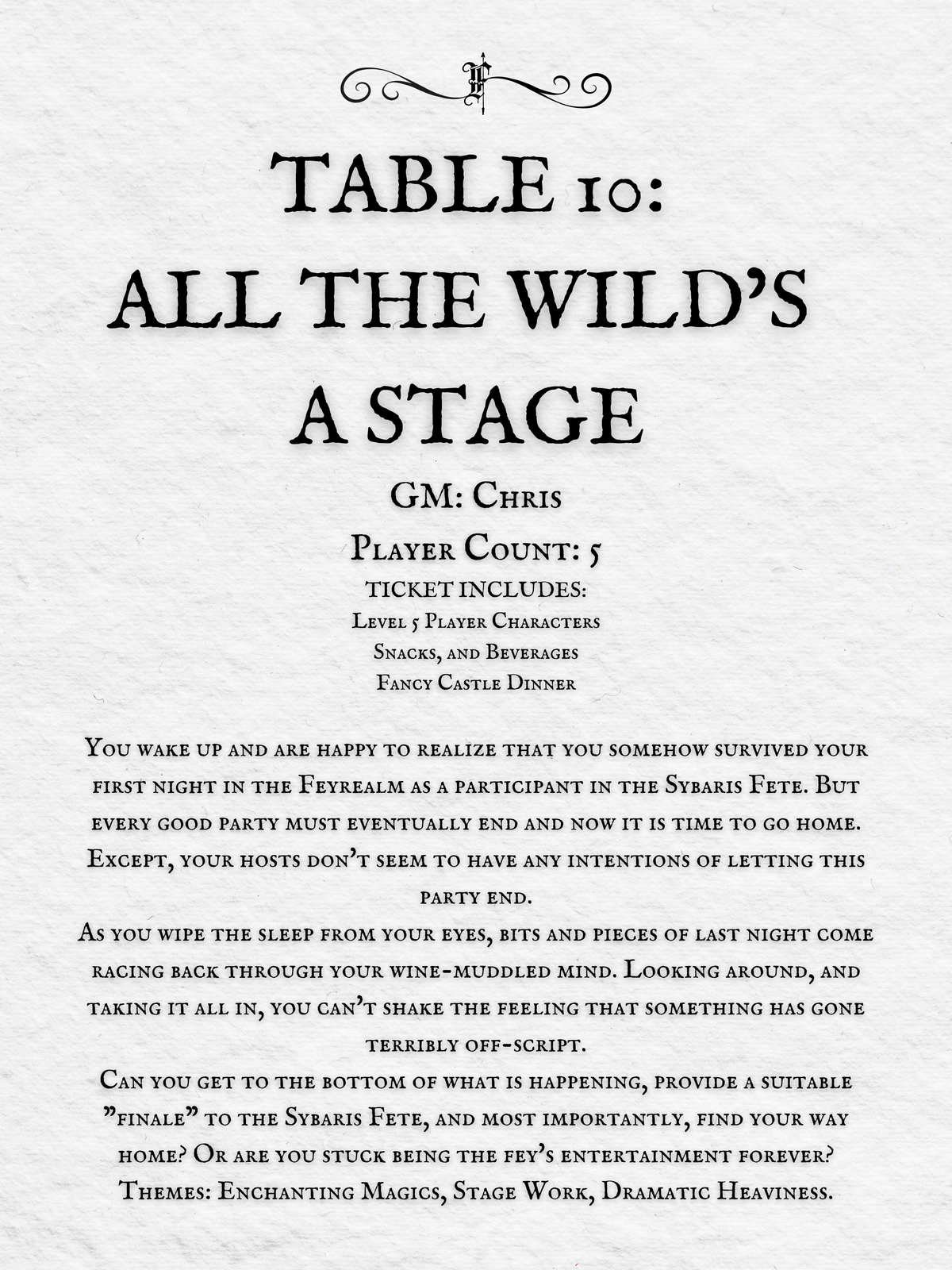 Crits and Castles 4: The Fete of the Feycourts - Sunday