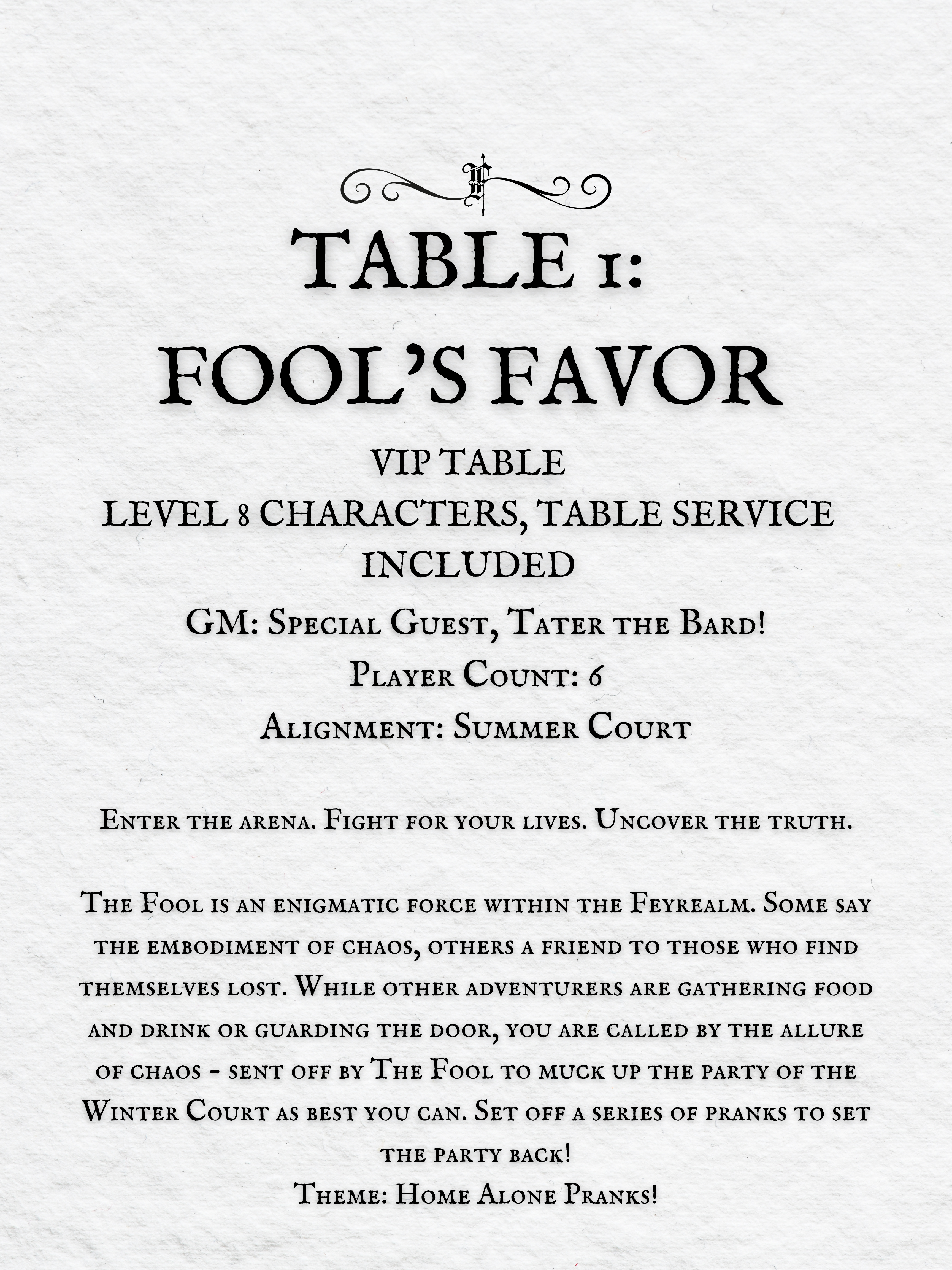 Crits and Castles 4: The Fete of the Feycourts - Saturday