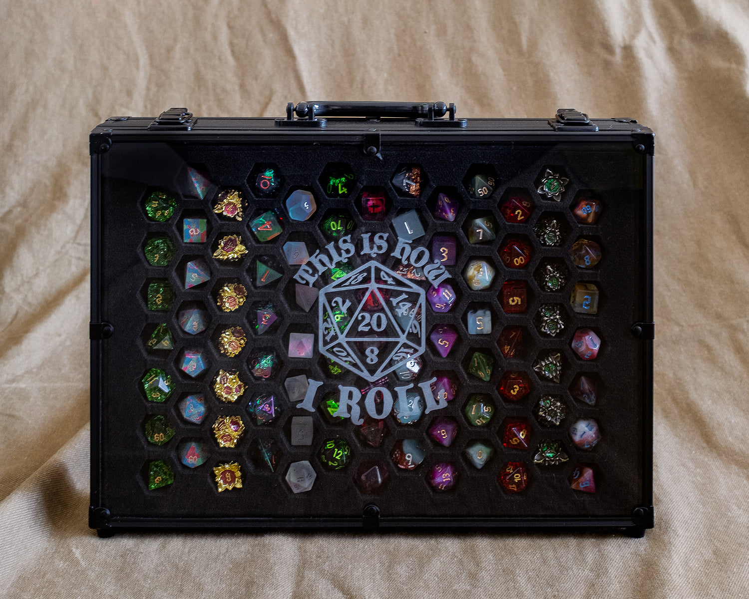 This Is How I Roll | 26 Set Capacity | Plexi Glass Chest of Hoarding Dice Display Case - Emberglow Gaming