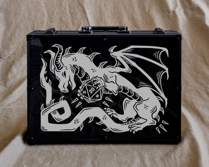 Dice Wyrm (Dark) | 26 Set Capacity | Plexi Glass Chest of Hoarding Dice Display Case
