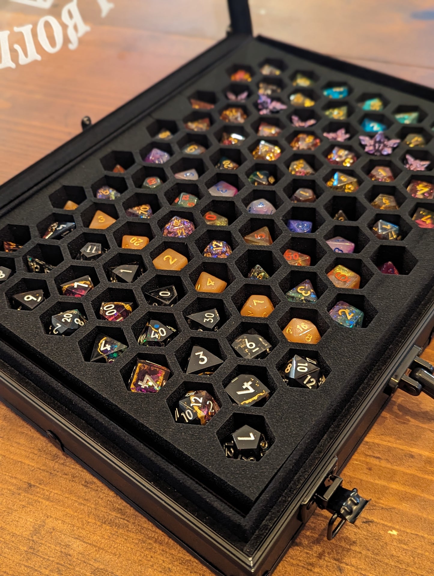 Chest of Hoarding | 26 Set Capacity | Plexi Glass Dice Display Case - Emberglow Gaming