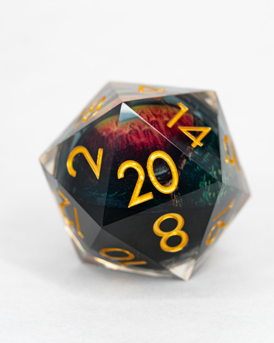 Godzilla | Floating Eye Inclusion | 33MM Sharp Edge D20 - Emberglow Gaming