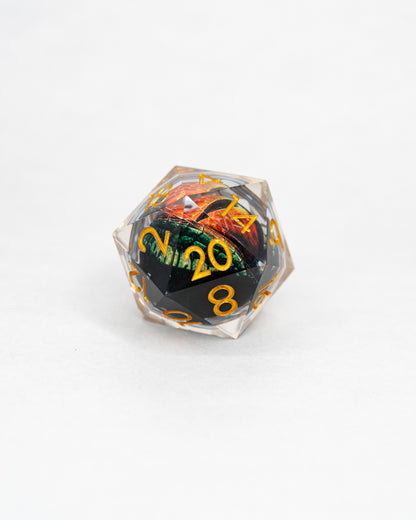 Godzilla | Floating Eye Inclusion | 33MM Sharp Edge D20 - Emberglow Gaming