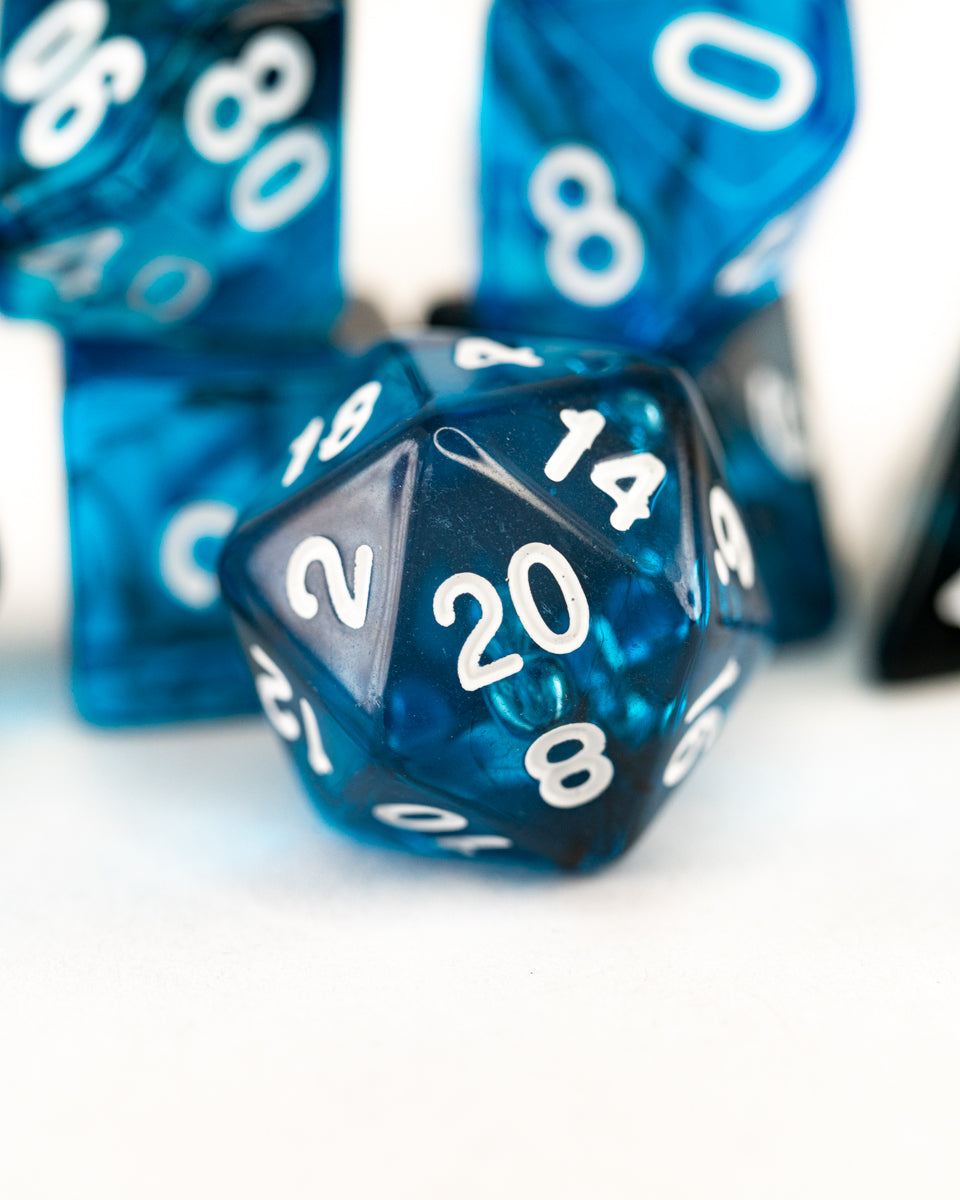 Waterstone | 7 Piece Acrylic Dice Set - Emberglow Gaming